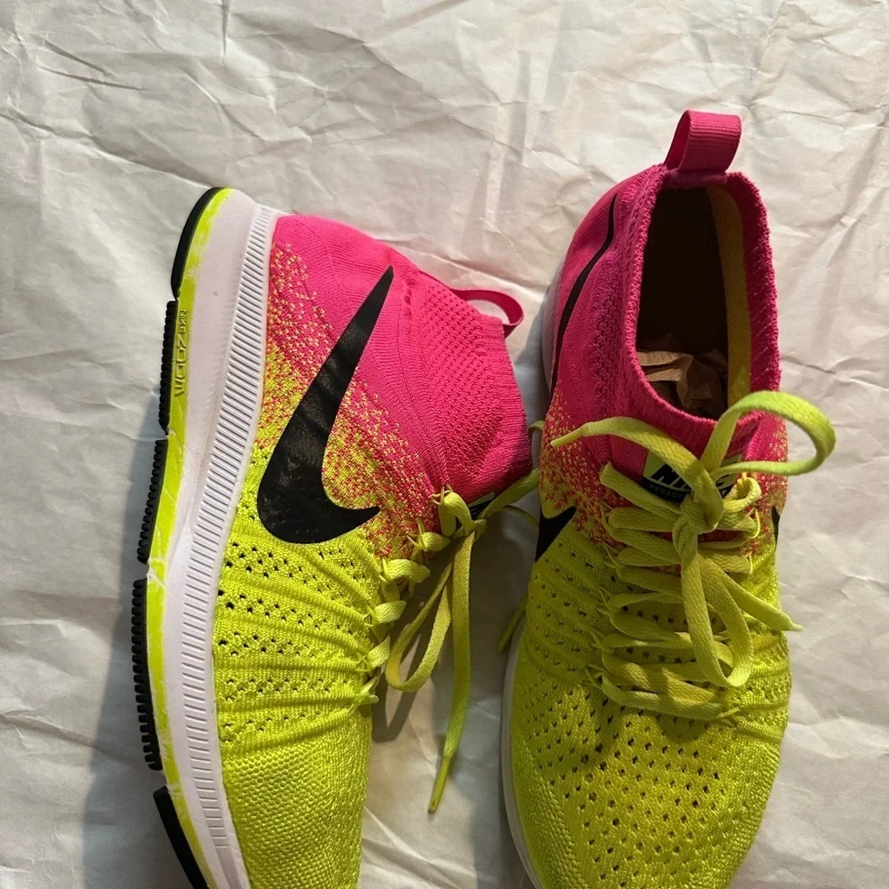 Nike Bright Pink and Lime Green Sneakers